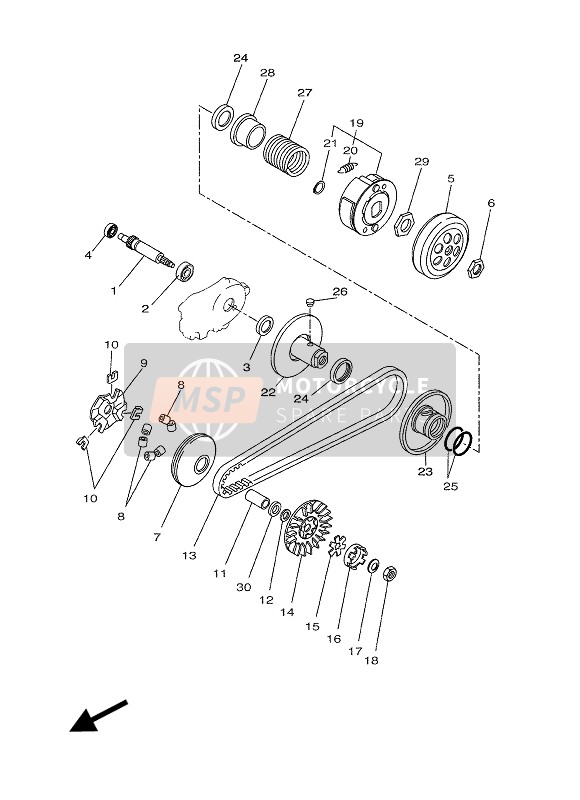 Yamaha EW50 STUNT 2004 Clutch for a 2004 Yamaha EW50 STUNT